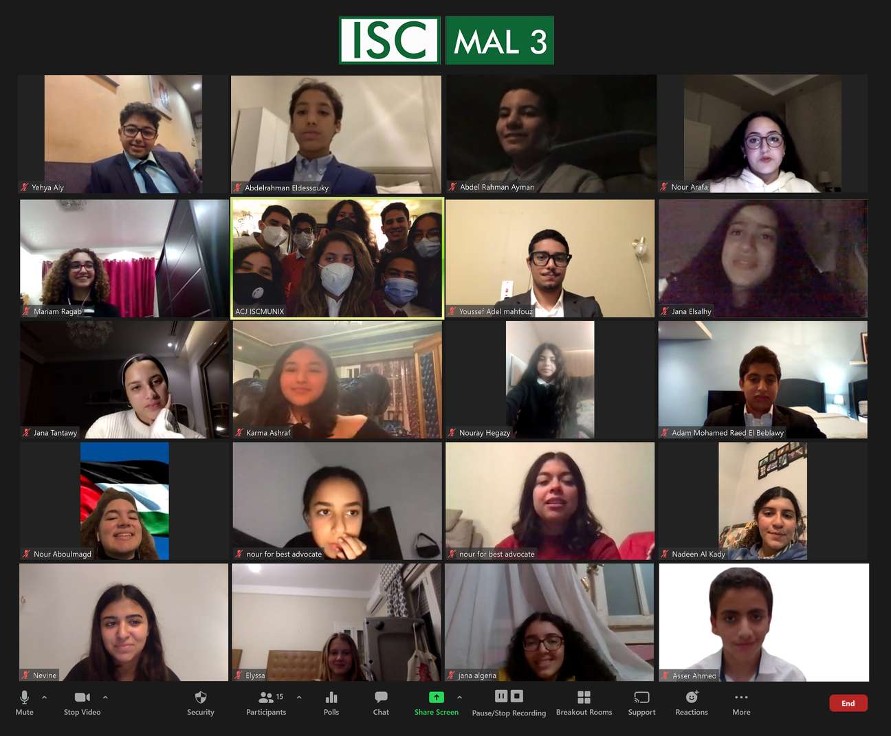 ISC-6 October Hosts Model Arab League Virtually